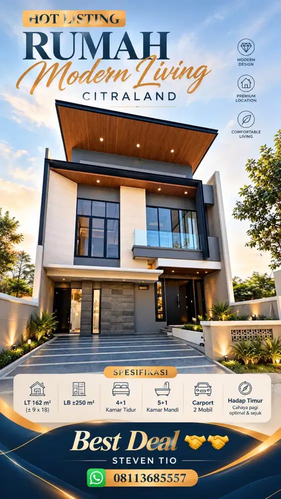 DIJUAL RUMAH NEW GRESS MODERN WOODLAND CITRALAND! CLUSTER FAVORITE!