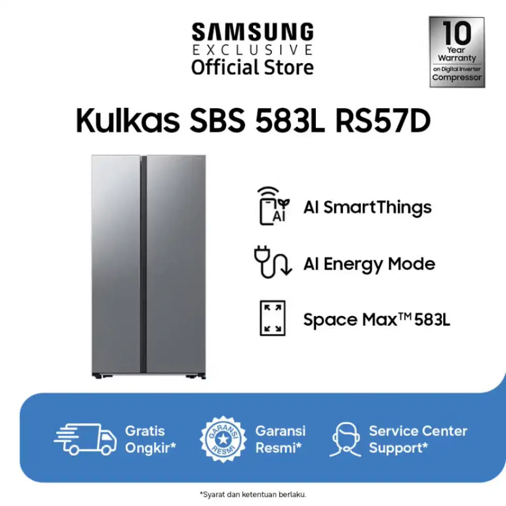 KULKAS SIDE BY SIDE SAMSUNG REFRIGERATOR 603 LITER RS-57DG4000M9SE