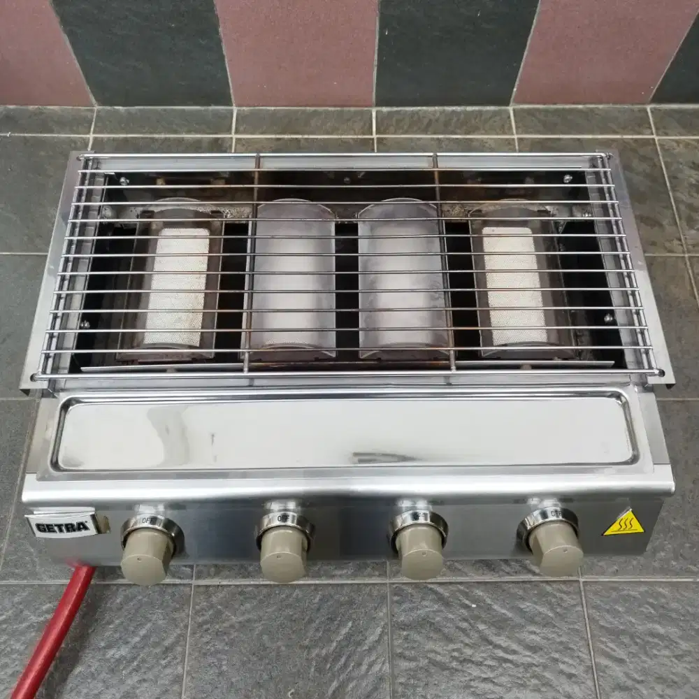 GETRA BS214 Pemanggang Komersial Panggangan Sosis Stainless 4Tungku