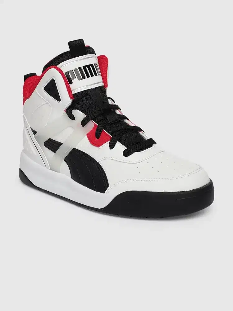 Sepatu Puma unisex White Solid Backcourt Mid