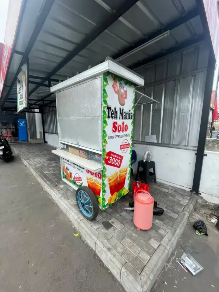 Jual Gerobak Teh Manis Solo + Cup Sealer & Perlengkapan Usaha