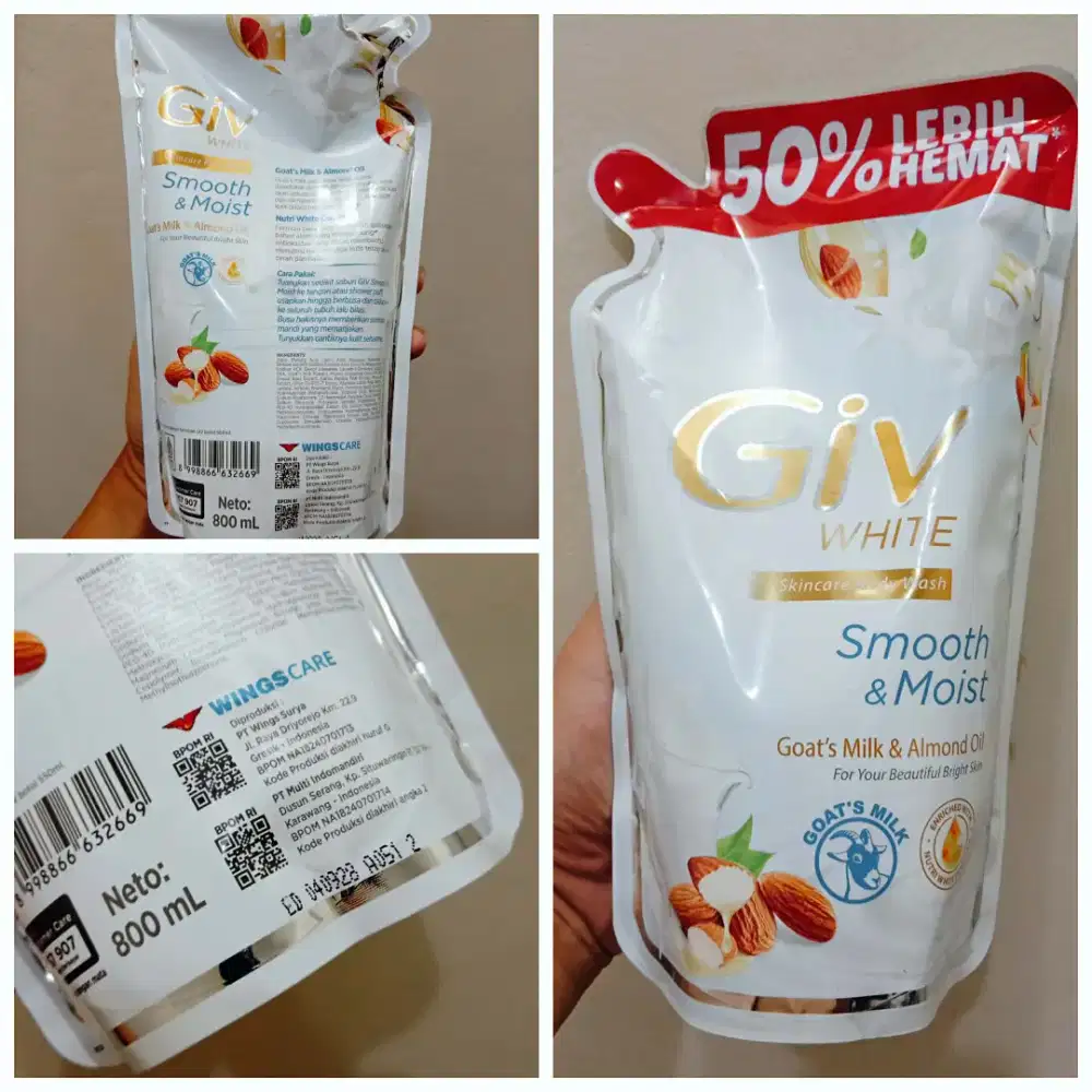 Giv Body Wash Smooth and Moist 800 Ml