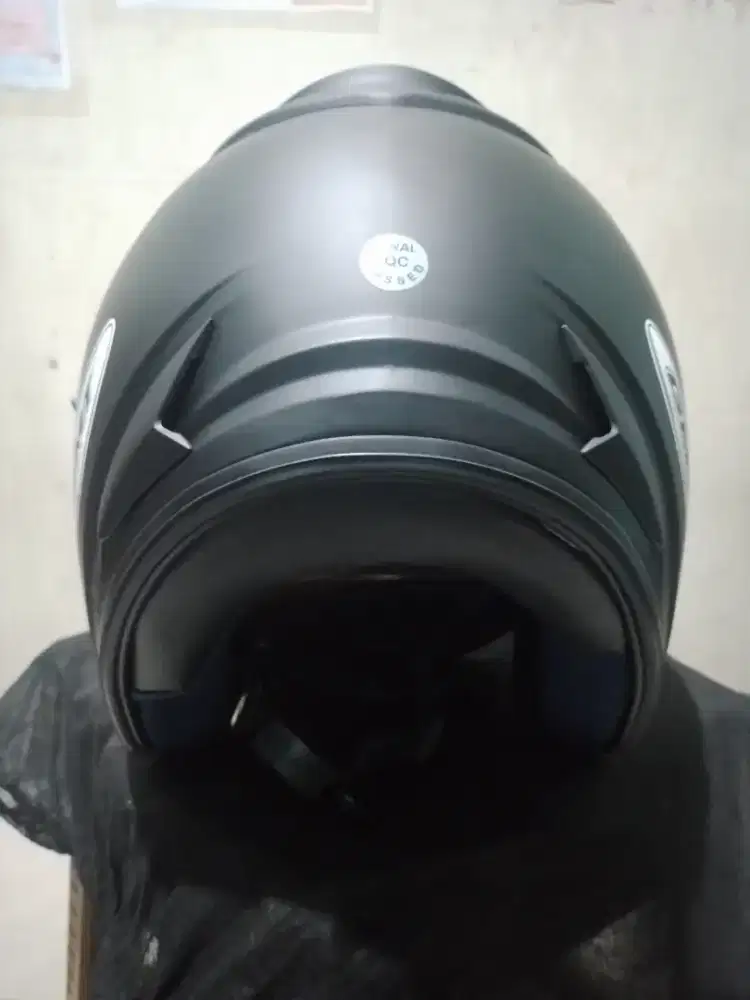 helm half-face GMT Centro Double Visor hitam doff