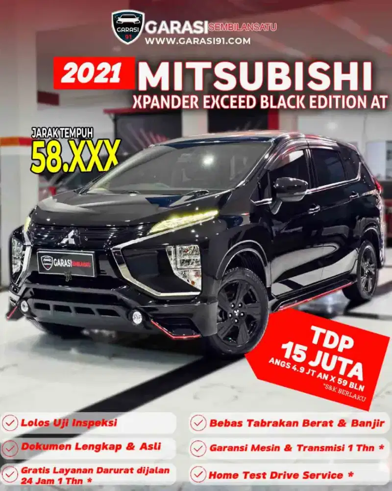 ‼️TDP 15 JT‼️MITSUBISHI XPANDER EXCEED BLACK EDITION AT 2021