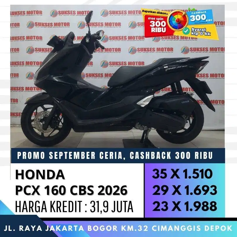 HONDA PCX 160 CBS 2026 MULUS PROMO KREDIT CASHBACK UP TO 600