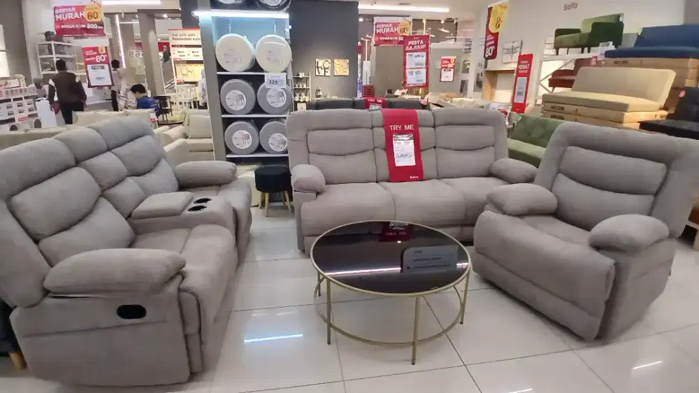 Sofa recliner  laurel ajukan limit mu di home kredit bunga 0% dp 0%