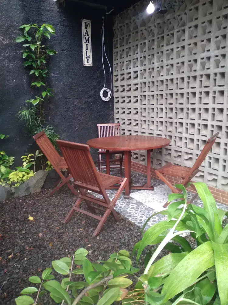 1set dining table outdoor jati bali