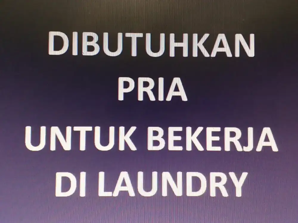 Lowongan Laundry Pria