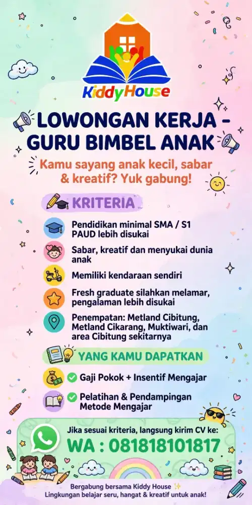LOWONGAN GURU BIMBEL ANAK