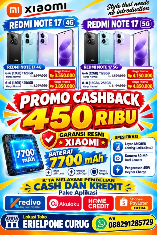 PROMO CASHBACK 450 RIBU DI NOTE 17 SERIES
