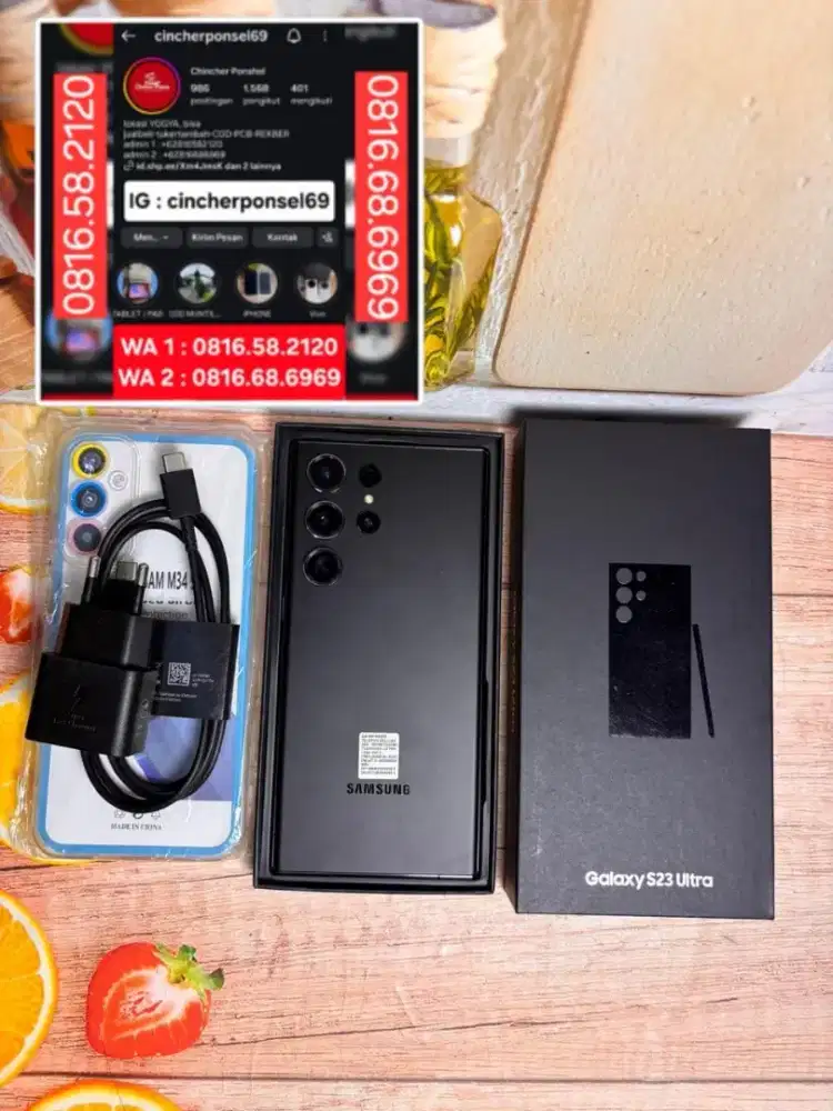 Hp likenew samsung S23 ULTRA 5g 12/256 istimewa grs resmi free adaptor
