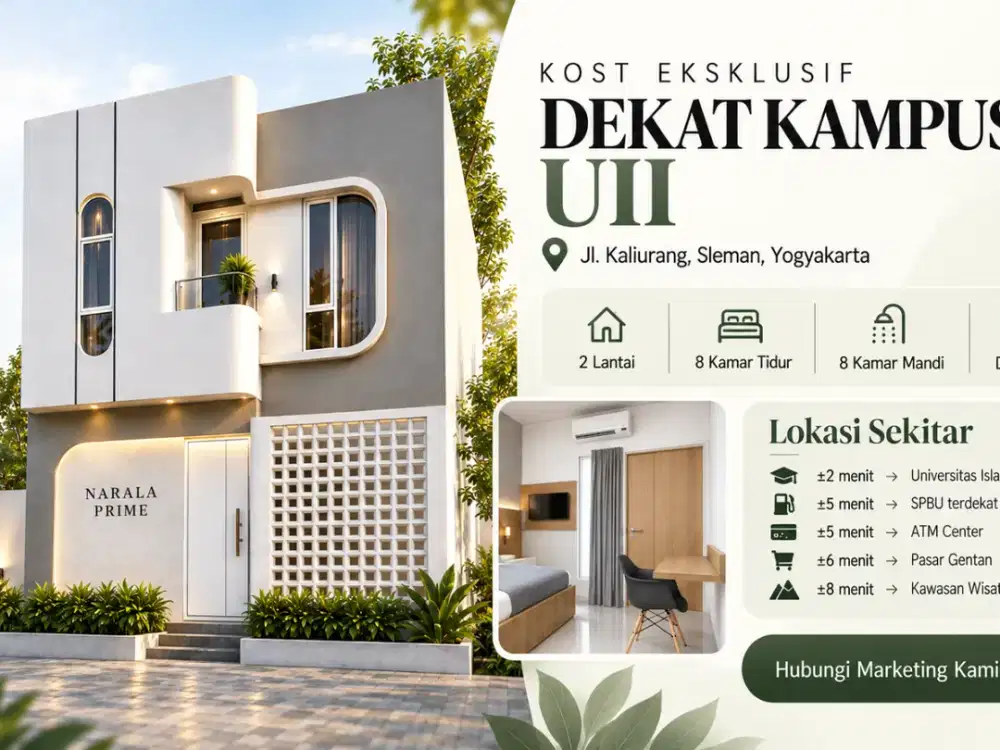 Investasi Kost Eksklusif Yogyakarta Jl Kaliurang 2 Menit Dari Kampus Uii