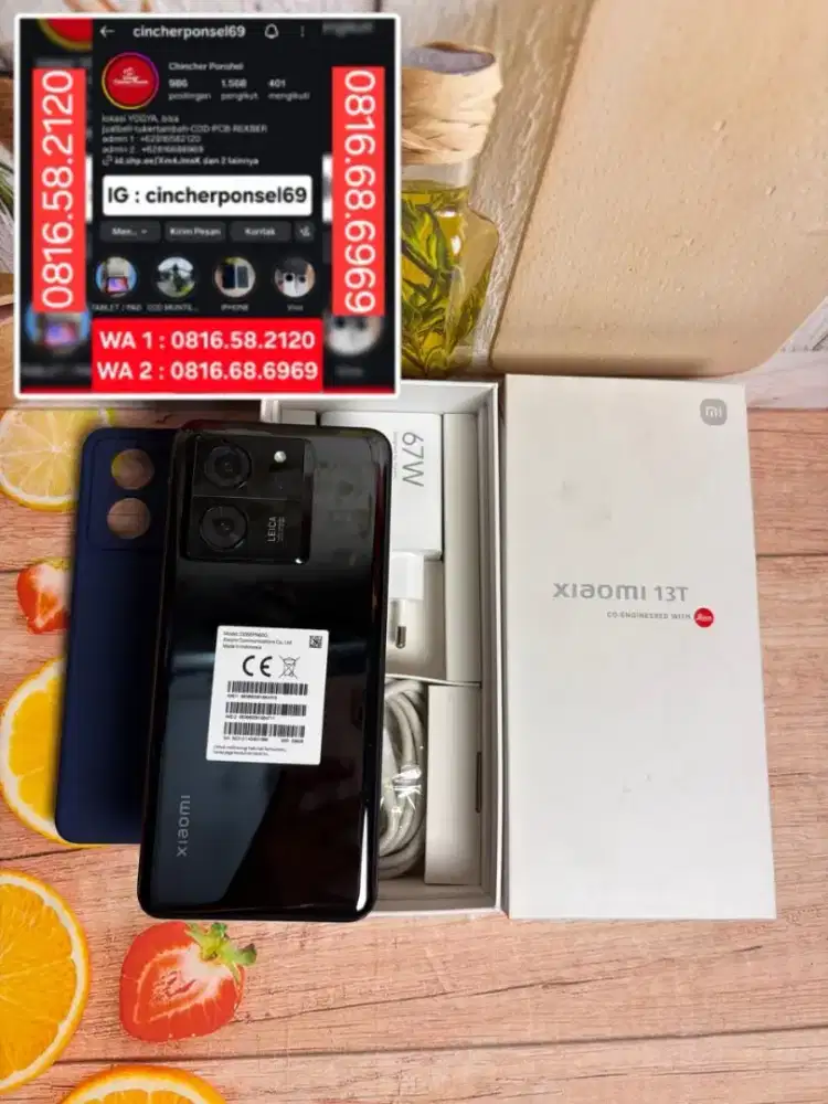 Jual hp Xiaomi 13T 12/256 5g istimewa fullset original siap pakai