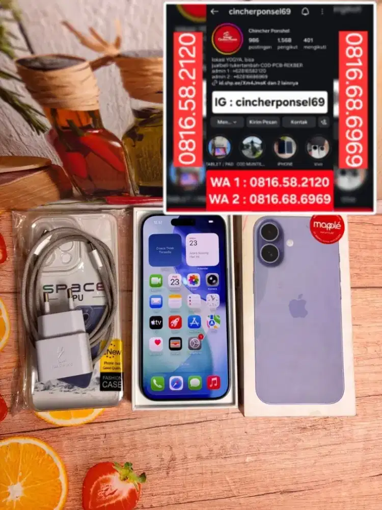 hp likenew iPhone 17 256 iBox istimewa SIKLUS 53 bh 100% free adaptor