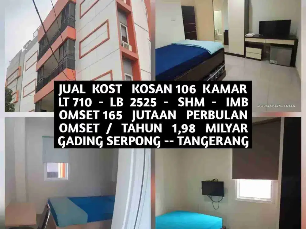 JUAL KOST KOSAN AREA GADING SERPONG KELAPA DUA TANGERANG