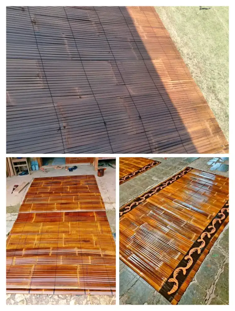 Tirai Bambu Wulung Kulitan Full Finishing Vernis Plituran