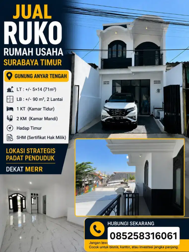 Di Jual ruko 2lantai dekat merr surabaya timur