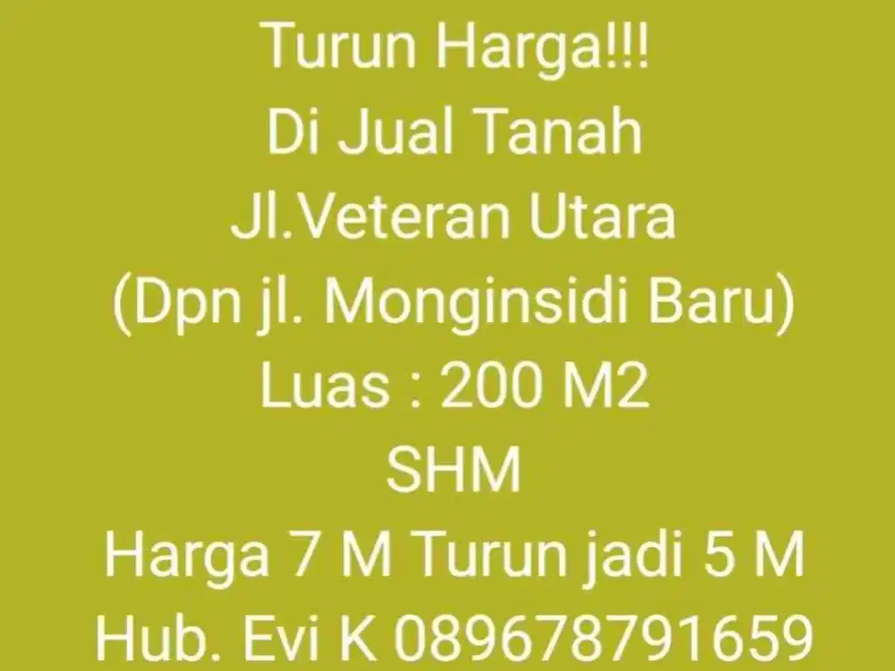 Di Jual Kavling, Jl Veteran Selatan, Makassar