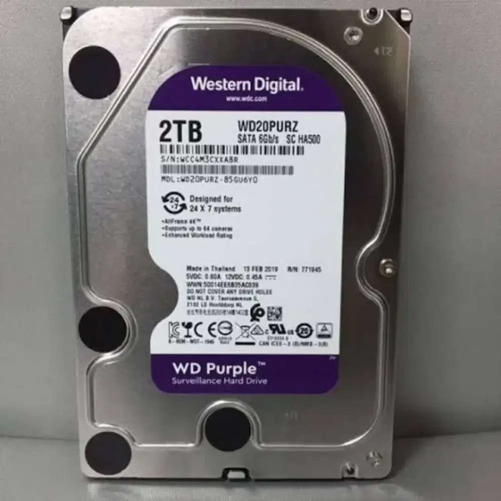 HDD Hardisk CCTV WD Purple 2tb / Hardisk WD Purple 2 tera / HDD CCTV