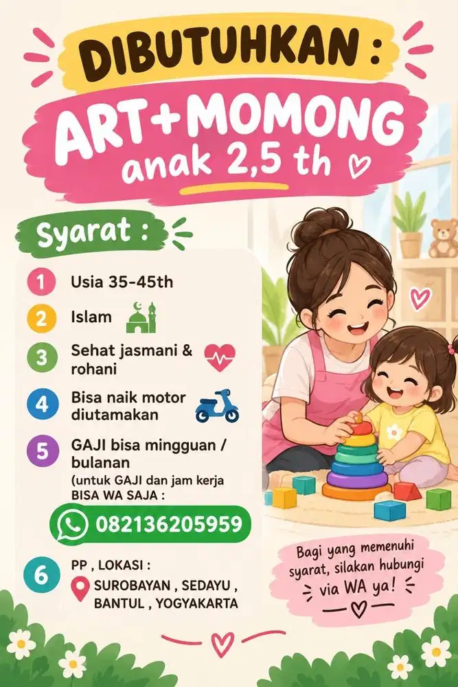 LOWONGAN ART + MOMONG
