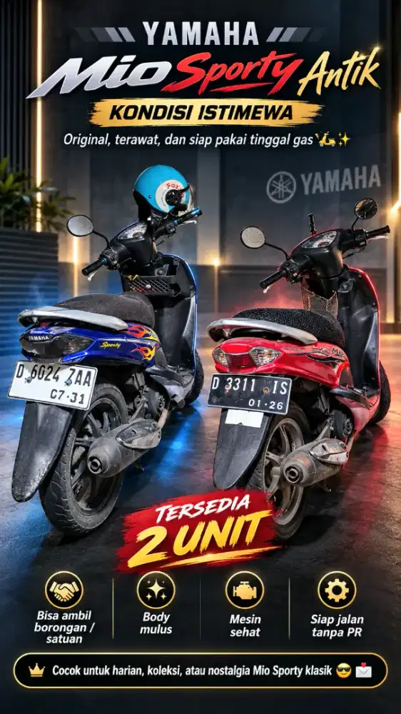 Yamaha Mio Sporty Antik Kondisi Istimewa Original Siap Pakai (2 Motor)