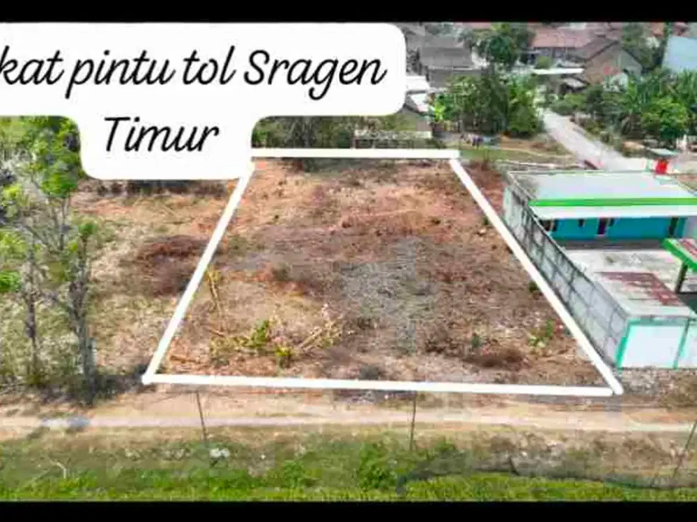 tanah strategis depan tol sragen timur