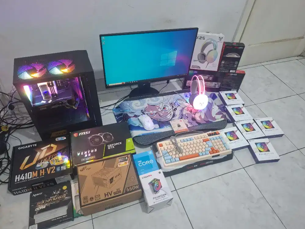 Pc Gaming Pc Rakitan Pc Fullset i3 gen 10 Rx 6600 xt rtx 2060 super