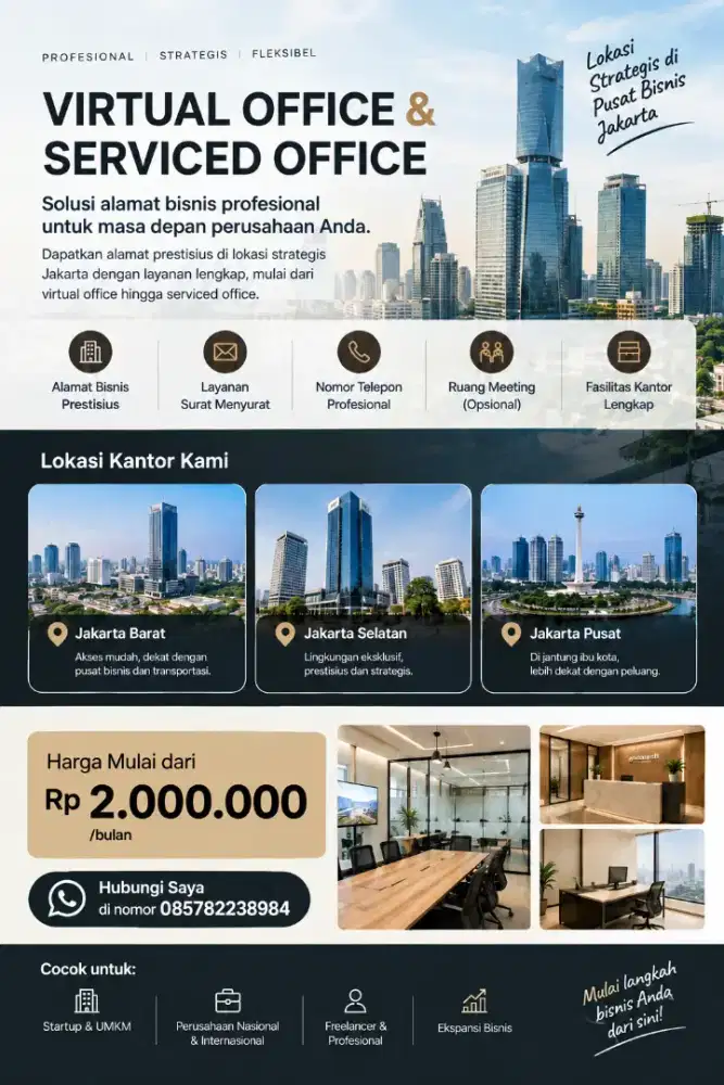*Promo penyewaan Virtual Office Dan Servid Office