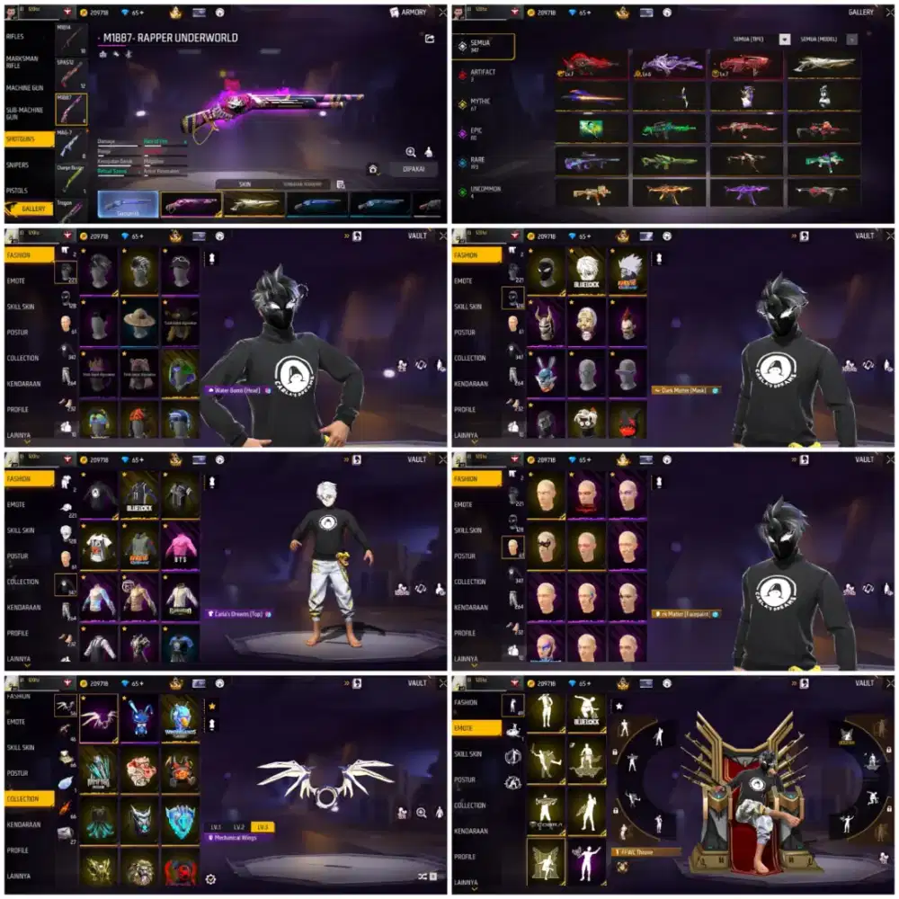 Jual akun ff spek GG