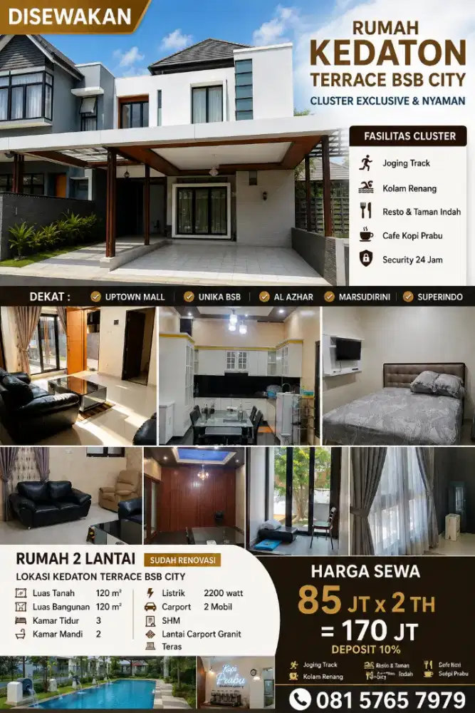 Sewa kedaton furnished 2LT BSB mansion woodland hilago ivy park naraya
