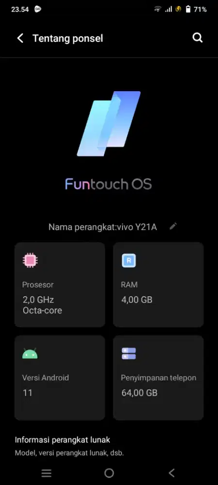 Vivo Y12A ram 4/64 gb