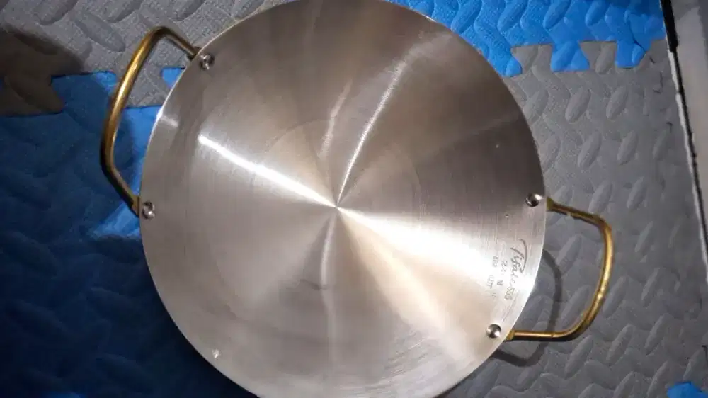 Wajan Stainless Steel Premium Bahan Super Tebal 24cm Silver Gold