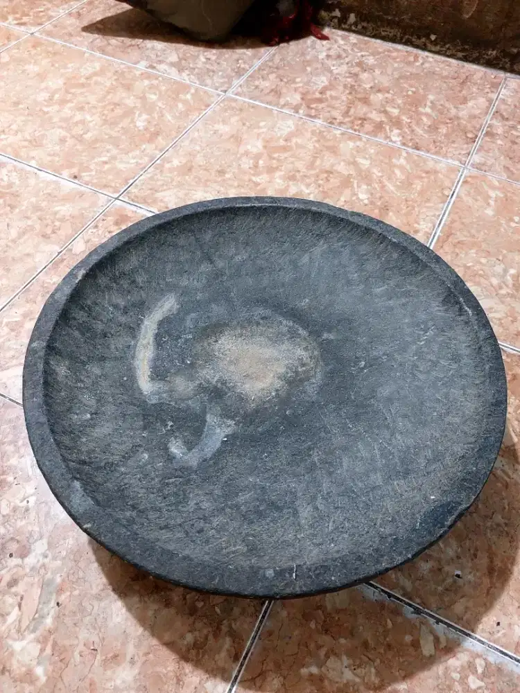 Cobek Batu Asli Pahat JUMBO 40cm