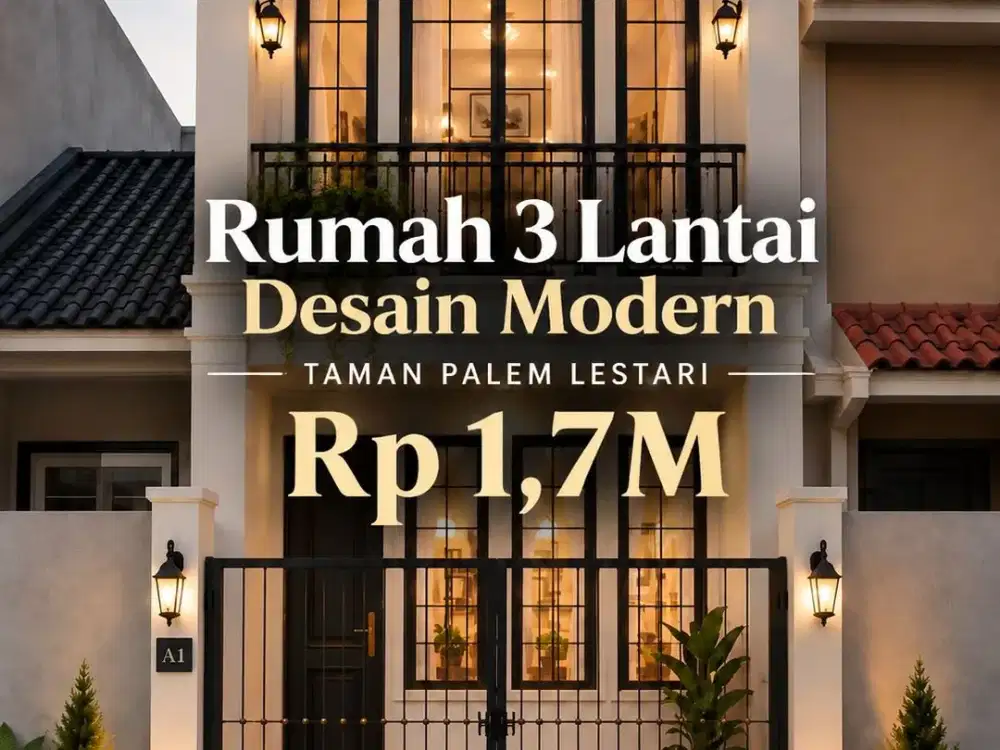 Rumah desain modern 3 lantai di Taman Palem Lestari