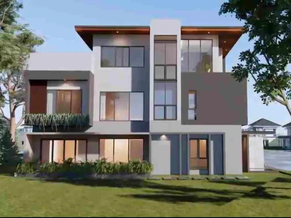 Rumah Baru 3 Lantai Modern Glass House Hadap Selatan di Cluster Giardina The Foresta BSD