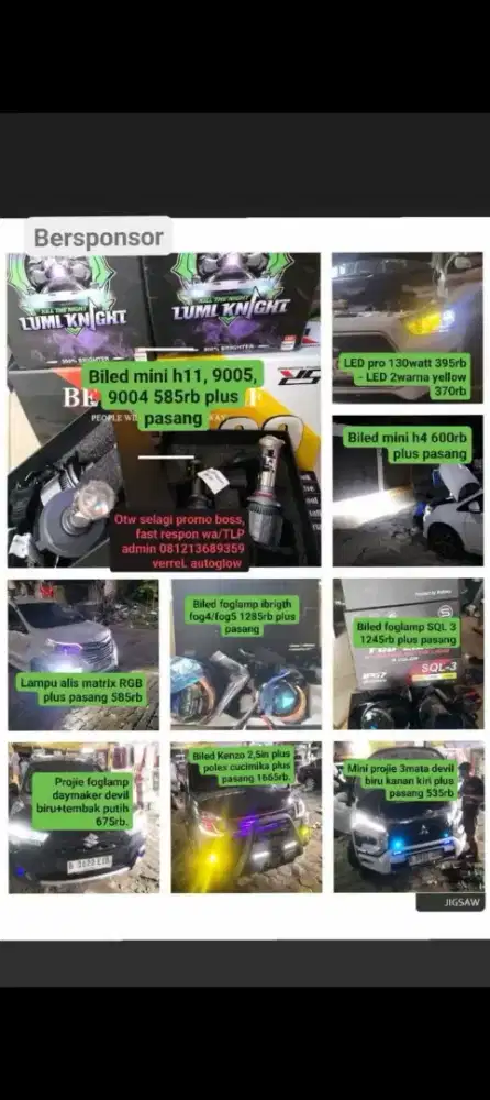 Promo LED + Biled + mini projie +pasang