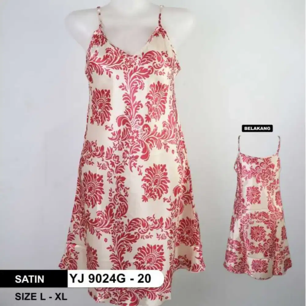 Dress tidur // Daster satin // Motif // Daster tali