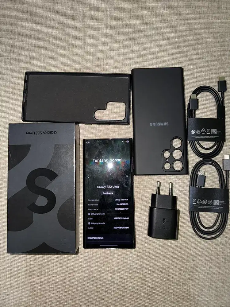 S22 Ultra SEIN 512 GB Black Fullset Siap Pakai