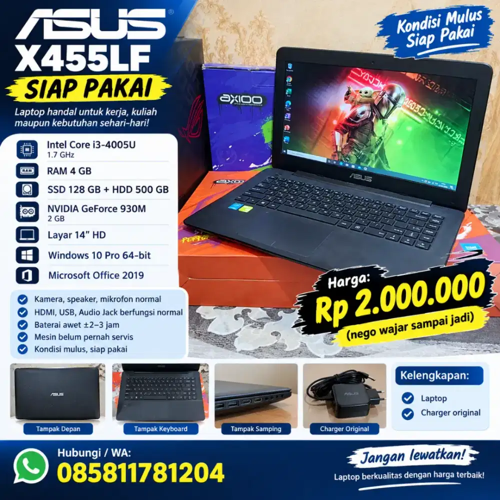 Asus x4455lf ram 4GB