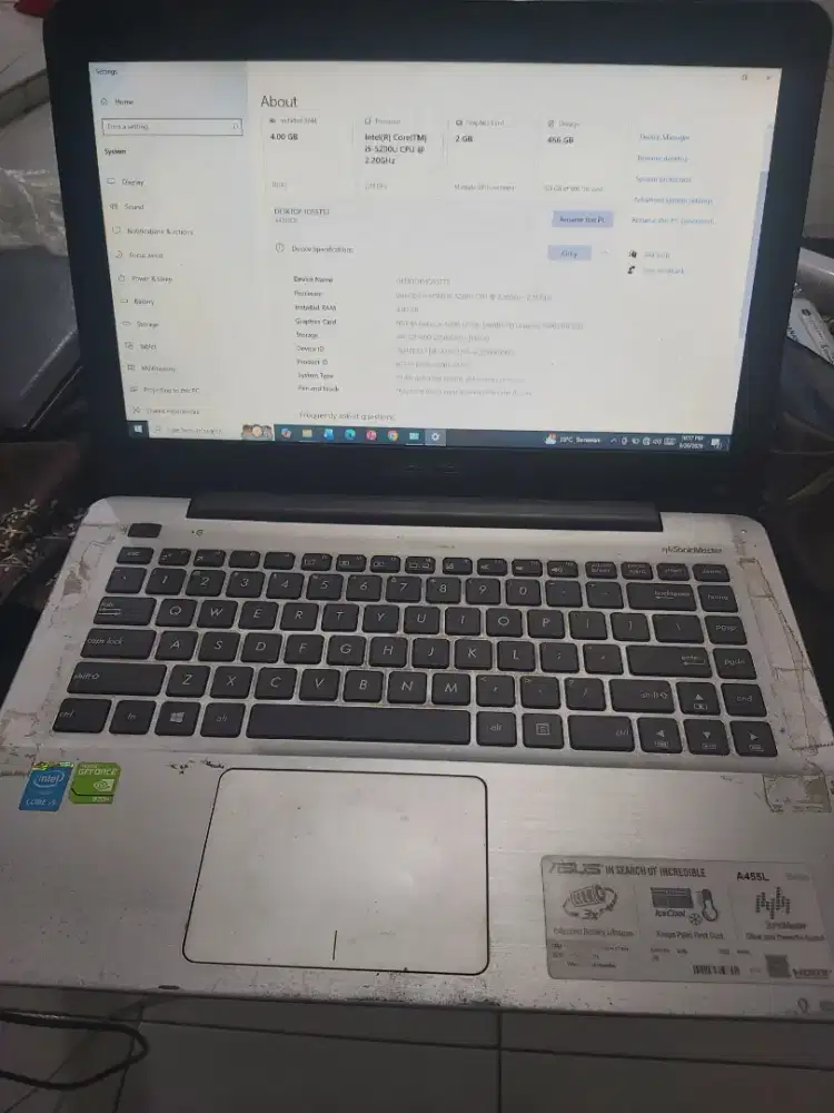 Jual Cepat BU laptop Asus A455L i5 ram 4 500HDD 1.2jt aja nego sampejd