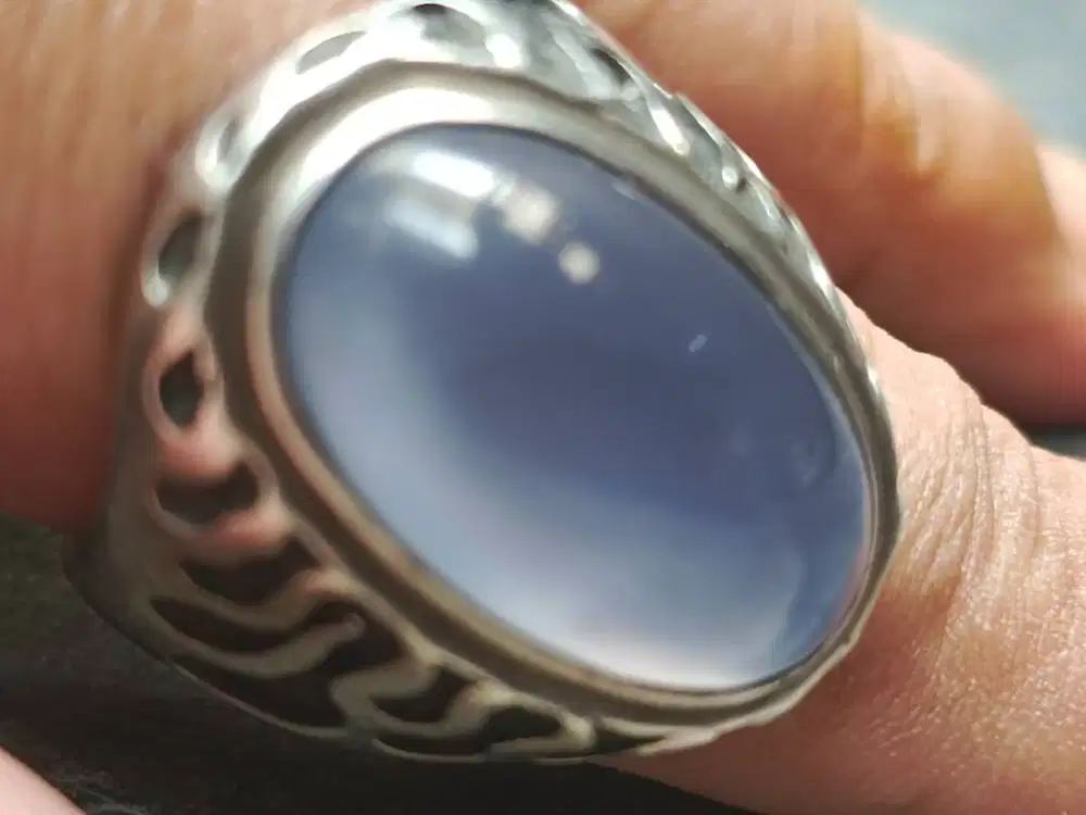 Cincin Perak 925 Custom Batu Biru langit Baturaja