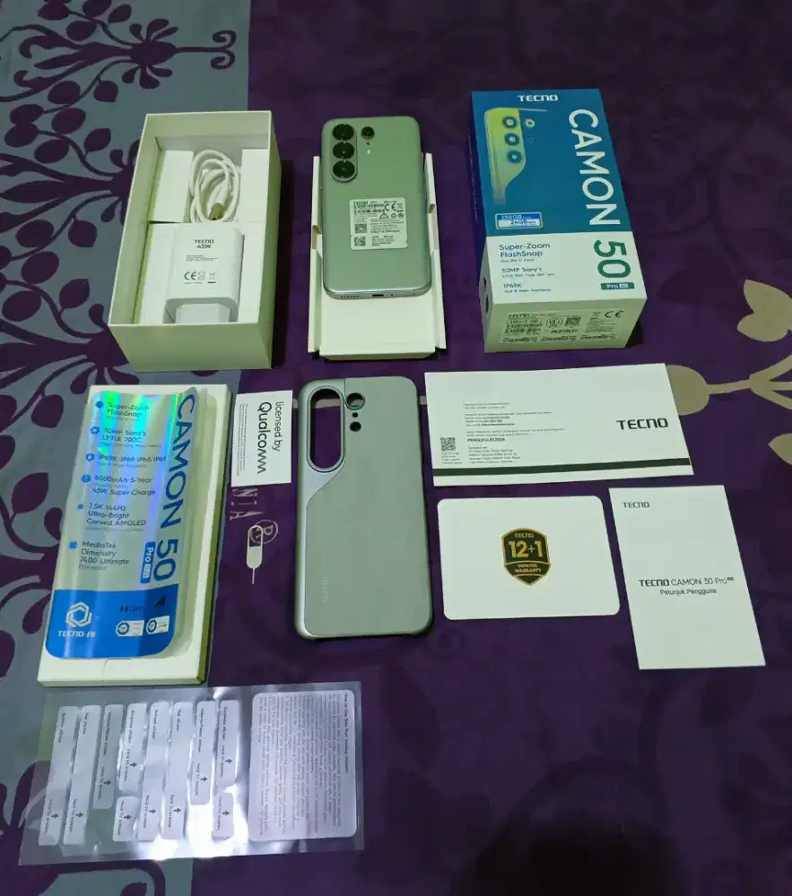 Tecno Camon 50 Pro 5G+ NFC RAM 12+12/256GB Fullset Garansi Aktif 2027