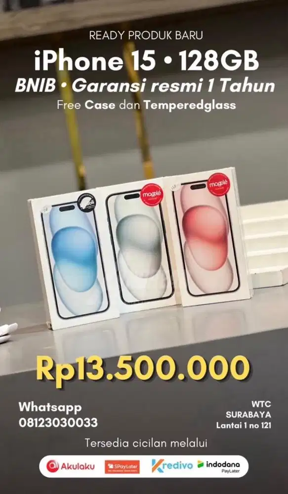 New Iphone 15 128 gb ibox