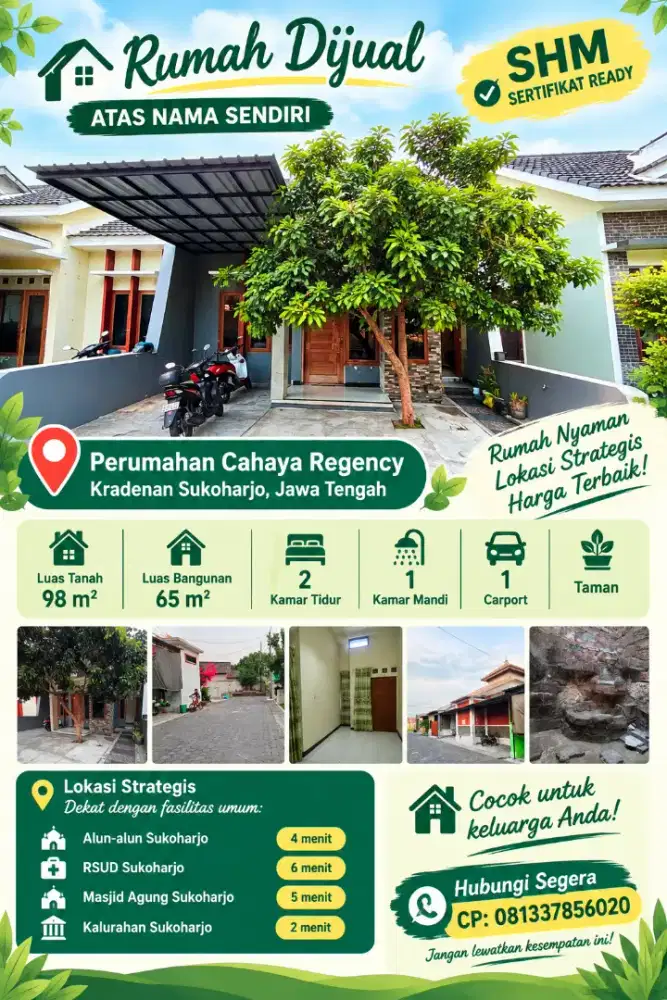 Dijual Rumah Sukoharjo Kota