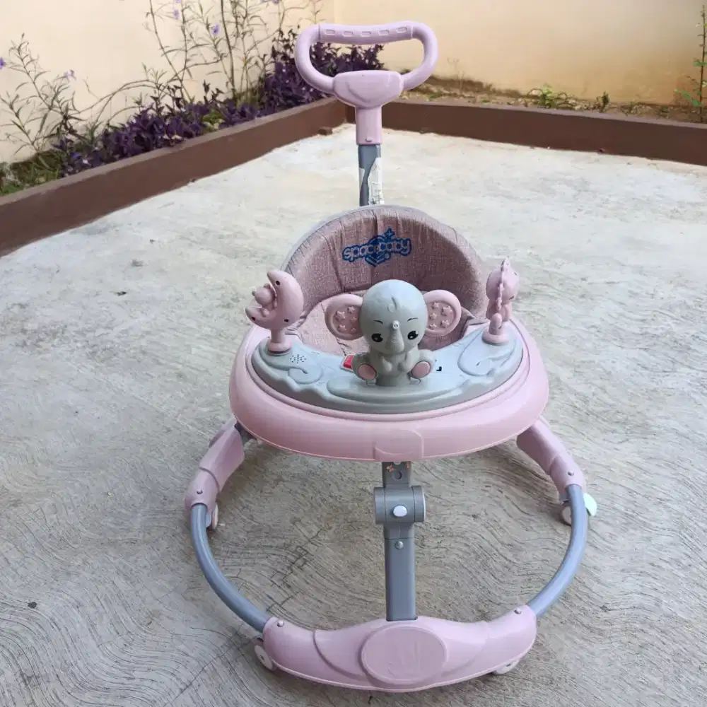 BABY WALKER MERK SPACE BABY WARNA PINK, MURAH KONDISI SEPERTI BARU