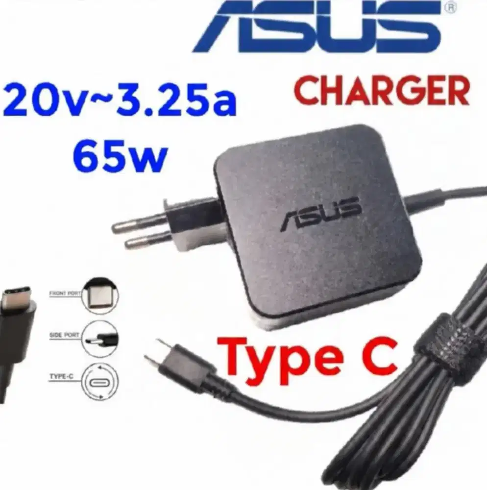 1. Adaptor Charger Laptop ASUS 20V - 3.25A 65W Colokan USB Type C