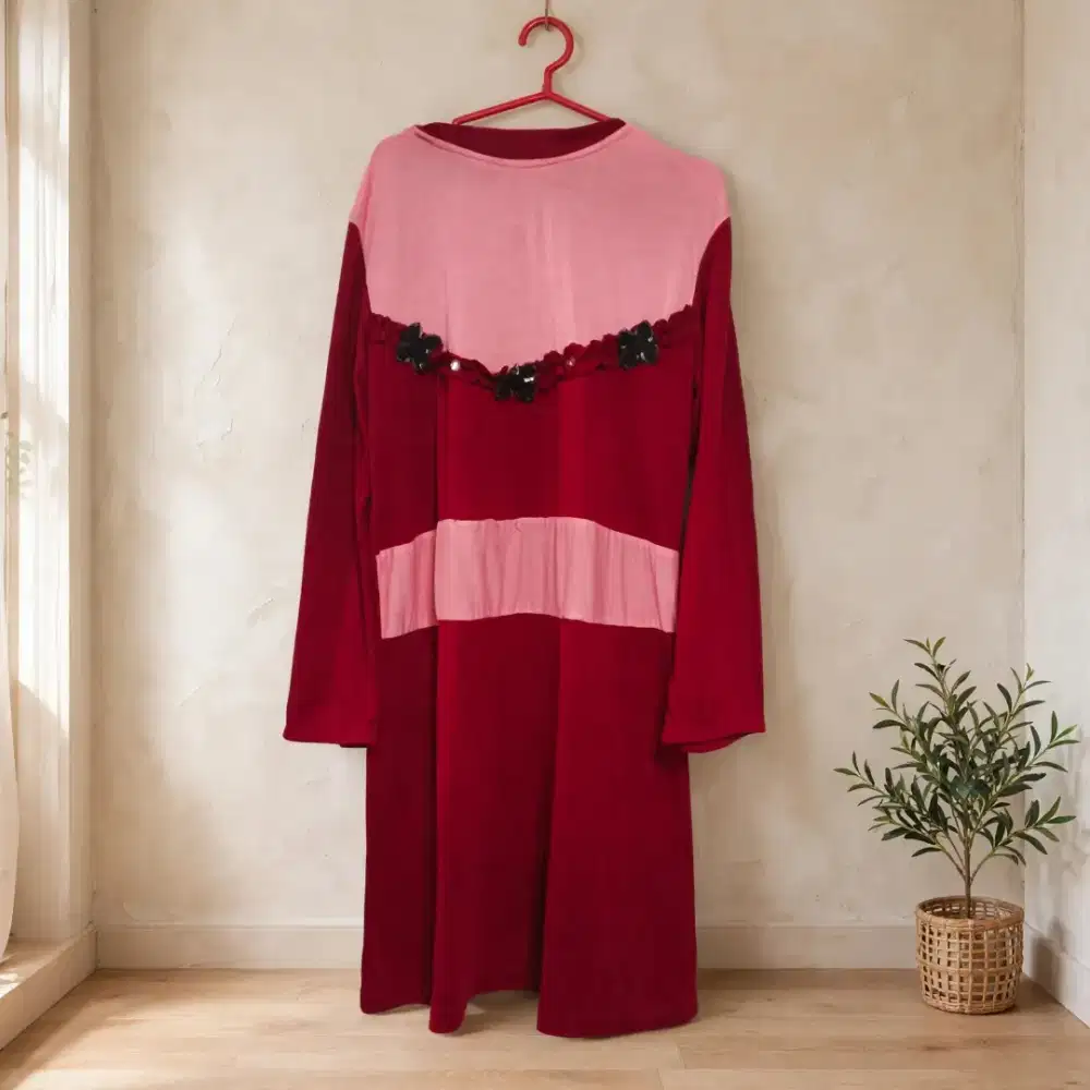 Dress tunik maroon