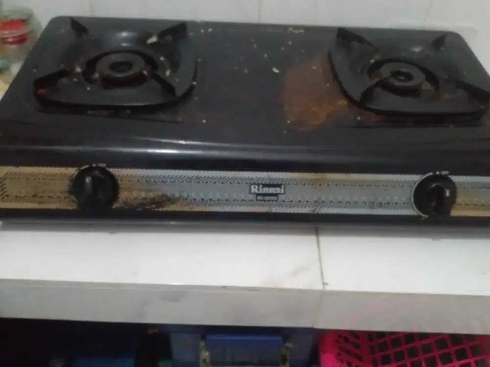 Jual Kompor Gas Dua tungku Merk rinai beserta selang dan regulator