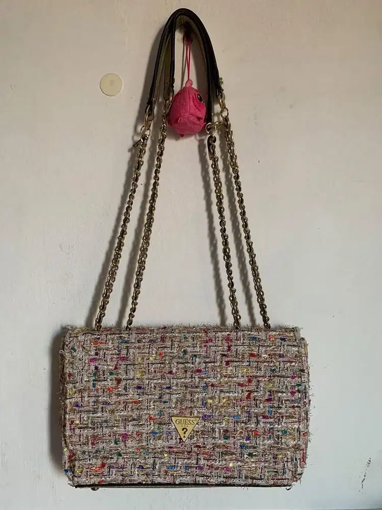 tweed chain bag