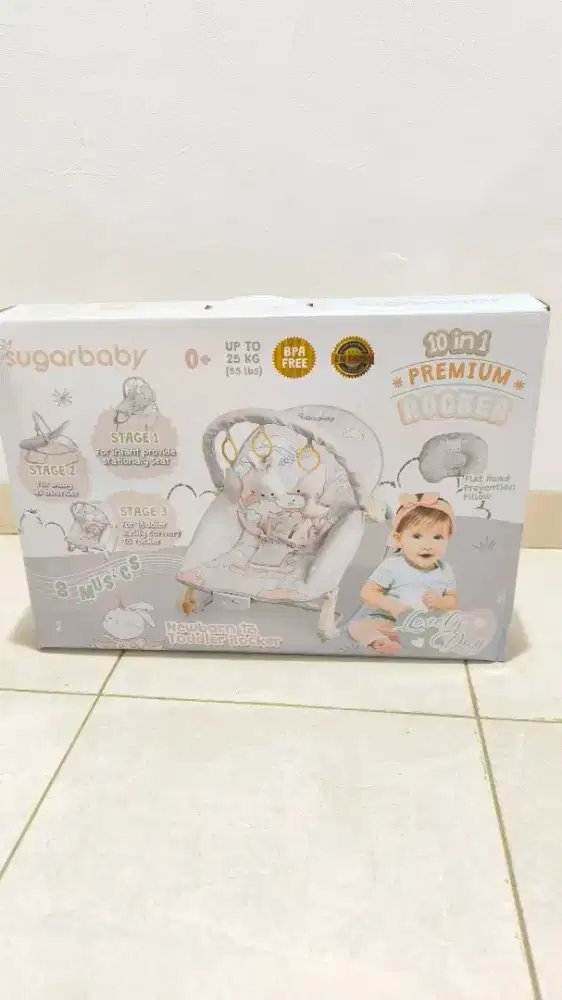 Sugarbaby 10in1 Premium Rocker/Ayunan Bayi/Bouncer Bayi/Kursi Goyang